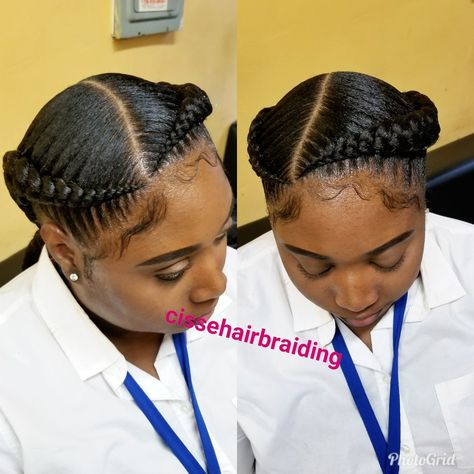 Medium Cornrows, Two Feed In Braids, Loc Braids, Cornrows Natural, Feed In Braids Ponytail, Sleek Braid, Braids Styling, Beginner Drawing, Cornrows Braids For Black Women