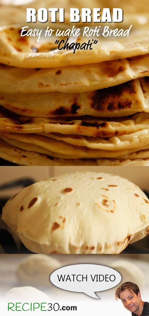 Flat bread made with few ingredients. Unlike traditional breads, Chapati or roti bread is simple to make as there’s no yeast, so no proving. It only requires five minutes of kneading, ten minutes of resting and cooks in minutes. Roti Bread Recipe Easy, Quick Roti Recipe, Simple Roti Recipe, Chapati Recipe Easy, No Yeast Flat Bread, Roti Bread Recipe, Potato Bread Recipe Homemade, Healthy Sweet Potato Bread, Flat Bread Recipes