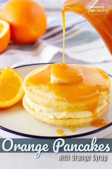 Original Pancake House Tropical Syrup Recipe, Orange Pancakes Recipes, Orange Pancakes, Easy Lunch Box Recipes, Homemade Pancake Mix, Vanilla Extract Recipe, Peanut Butter Pancakes, Greek Yogurt Pancakes, Orange Syrup