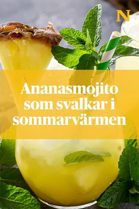 Ananasdrömmen är sann – så gör du tropiska succédrinken som svalkar i värmen! #ananas #mojito #drink #cocktail #sommardrinkar #recept Tropisk Fest, Mojito Drink, Mojito Recept, Juice Drinks, Mojito, Party Time, Juice, Hawaii, Food And Drink