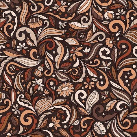 Brown seamless vector background with co... | Premium Vector #Freepik #vector #seamless #leaves-pattern #fabric-design #seamless-pattern Batik Vector, Batik Background, Background Batik, Motif Batik, Floral Ornament, Batik Pattern, Leaves Pattern, Free Graphics, Seamless Pattern Vector