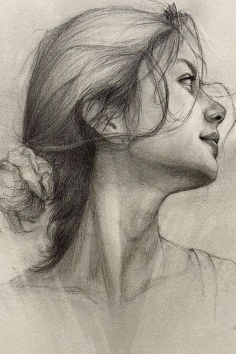 Pencil Portrait Drawing, Drawing Hands, Drawing Hair, Human Figure Drawing, Reference Drawing, Drawing Faces, Face Sketch, Figure Sketching, 인물 드로잉