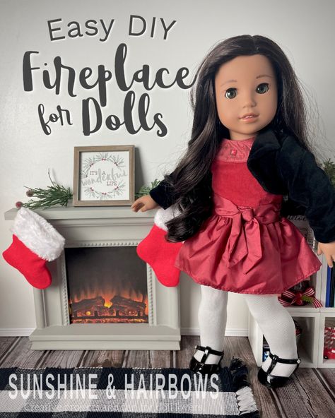 Doll Fireplace, American Doll House, Ag Doll House, Ag Doll Crafts, American Girl Dollhouse, Custom American Girl Dolls, Diy Barbie House, Girls Dollhouse, American Girl Doll House