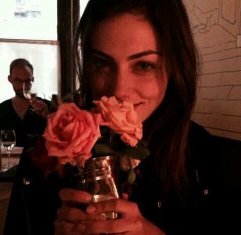 Phoebe Tonkin (Photo from Paul Wesley's Instagram) Phoebe Tonkin, Paul Wesley, A Woman, Wine, Birthday, Flowers, Instagram