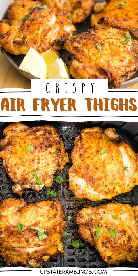 Crispy Air Fryer Thighs Air Fried Boneless Chicken Thighs, Best Baked Chicken Thigh Recipe, Chicken Thigh Seasoning Recipes, Ww Chicken Thigh Recipes, Chicken Thighs In The Air Fryer, Chicken Bone In Thigh Recipes, Fried Chicken Thighs Air Fryer, Crispy Chicken Thighs Air Fryer, Chicken Thigh Recipes Quick