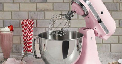 Stay trendy with these millennial pink products Pink Kitchenaid, Kitchenaid Ice Cream Attachment, Pink Kitchenaid Mixer, Pink Kitchen Appliances, Kitchenaid Ice Cream Maker, Kitchen Aide, Kitchenaid Artisan, Kitchenaid Mixer, Kitchenaid Stand Mixer