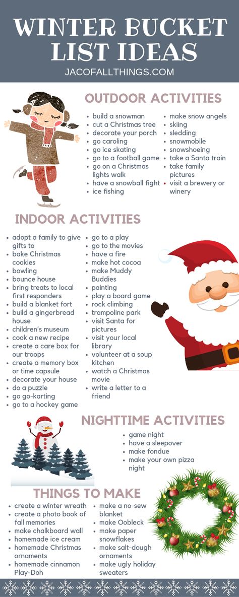 Winter Bucket List Ideas, Bucket Ideas, Herbst Bucket List, Christmas Bucket List, Christmas Bucket, Winter Activity, Winter Bucket List, Winter Activities For Kids, Bucket List Ideas