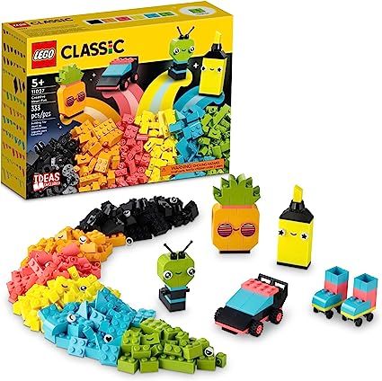 #ad #commissionsearned Amazon.com: LEGO Classic Creative Neon Colors Fun Brick Box Set 11027, Building Toy to Create a Car, Pineapple, Alien, Roller Skates, and More, Hands-on Learning for Kids, Boys, Girls 5 Plus Years Old : Toys & Games Lego Building Instructions, Building Toys For Kids, Construction Lego, Shop Lego, Classic Lego, Lego Creative, Lego Minecraft, Highlighter Pen, Buy Lego