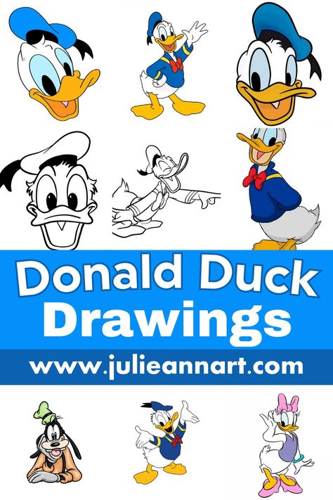 28 Easy Donald Duck Drawings Duck Drawings, Donald Duck Drawing, Drawing Disney, Drawing Collection, Duck Drawing, Cartoon Drawings Disney, Duck Art, Your Drawing, Toddler Art