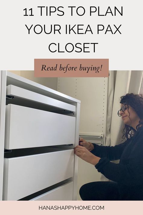 Ikea Closet Design, Ikea Closet System, Walk In Closet Inspiration, Ikea Wardrobe Hack, Ikea Closet Hack, Dressing Ikea, Ikea Pax Hack, Organizing Walk In Closet, Ikea Pax Closet