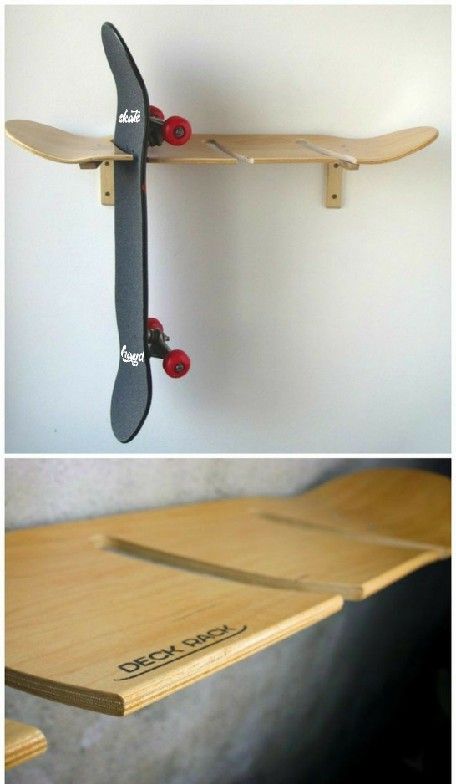 Skateboard Shelf, Skateboard Storage, Skateboard Room, Skateboard Furniture, Skateboard Rack, Skateboard Decor, Dekor Diy, Skateboard Design, Wood Working Gifts