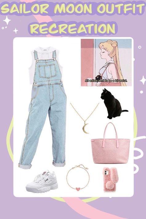 Aesthetic Sailor Moon, Outfit Recreation, 90s Anime Aesthetic, Sailor Moon Makeup, Moon Outfit, Monster High Cosplay, Summer Vacation Aesthetic, Chic Black Outfits, Sailor Moon Inspired