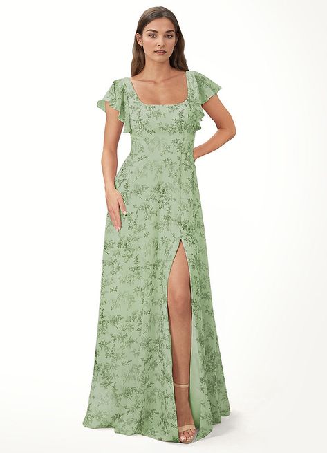 Hi! I've shared my package tracking information with you. Come and check it right now! Floral Sage Green Bridesmaid Dresses, Sage Green Floral Bridesmaid Dresses, Green Floral Bridesmaid Dresses, Cottagecore Bridesmaid Dress, Lds Prom Dresses, Green Wedding Guest Dress, Green Wedding Guest Dresses, Bridesmaid Dresses Midi, Floral Bridesmaid Dress