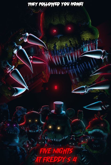 Happy 8th Anniversary FNaF 4! / Render by @//TheManintheTV on twitter Happy 8th Anniversary, Fnaf Photos, Stained Glass Studio, Fnaf 4, 3d Poster, Rick Y Morty, Animatronic Fnaf, Fnaf Wallpapers, Fnaf Movie