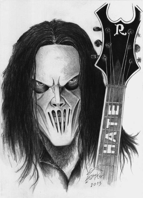 Slipknot Tattoo, Arte Heavy Metal, Mick Thomson, Metal Drawing, Slipknot Band, Metallica Art, Mask Drawing, Heavy Metal Art, Metal Tattoo