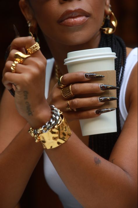 Nails Thanksgiving, Fall Nails 2023, Nails Accessories, Nails Fall Nails, Dope Jewelry Accessories, November Nails, Black Femininity, How To Mix, Nails 2023