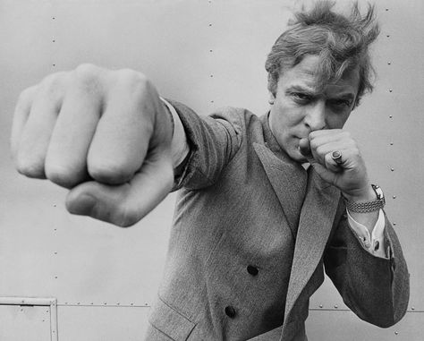 Michael Caine Throwing A Punch Photograph by Stephan C Archetti Get Carter, Cool Attitude, Michael Caine, Swinging London, Steve Mcqueen, Muhammad Ali, Book Authors, Classic Hollywood, Belle Photo