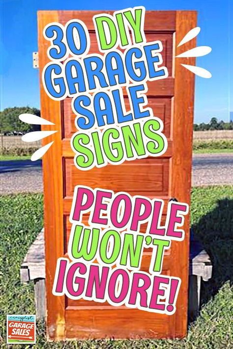 Community Garage Sale Signs, Garage Sale Hacks For Hanging Clothes, Diy Garage Sale Table, Unique Garage Sale Signs, Garage Sale Clothing Rack Diy, Unique Yard Sale Signs, Garage Sell Signs, Multi Family Yard Sale Signs, Fun Garage Sale Signs