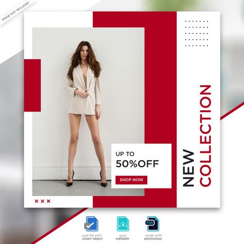 Fashion sale social media post template ... | Premium Psd #Freepik #psd Fashion Instagram Post Ideas, Fashion Creative Post, Fashion Post Design, Fashion Social Media Design, Fashion Design Poster, Social Media Clothes, Clothes Poster, Fashion Social Media Post, Graphic Design Clothing