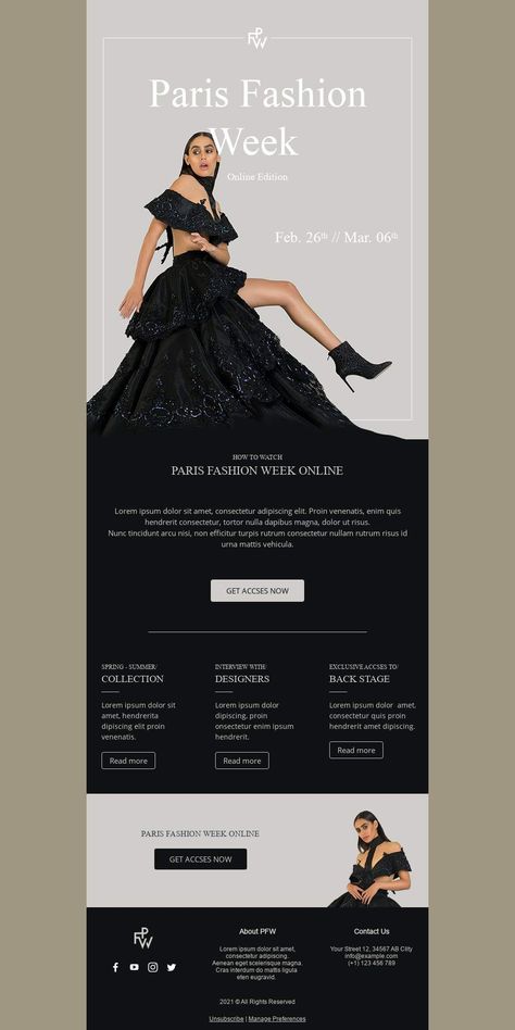 Edm Newsletter Design, Email Marketing Design Inspiration Fashion, Mailing List Design, Wedding Email Design, Fashion Emailer Design, Email Fashion Design, Gif Email Design, Elegant Email Design, Email Invite Design