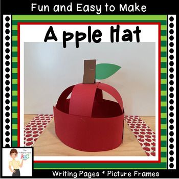 This apple hat is not only a super cute craft, but also easy to make. These work great to wear for a special Apple Day event or for an apple theme week at school. You can use construction paper or card stock. You can make the apple hats not just red, but also green or yellow for variety. Included are writing pages, so that students can write the steps they followed to make their hats. There are also 3 Apple Day picture frames. You can take a picture of each student wearing their hat. Print them out in color and attach to the frame as a fun little keepsake for the parents.Have fun!JennClick on the FOLLOW button to find out when new products become available. Apple Hats, Apple Theme Week, Apple Crafts Preschool, Apple Day, Preschool Apple Theme, Apple Hat, Apple Lessons, September Crafts, Preschool Crafts Fall