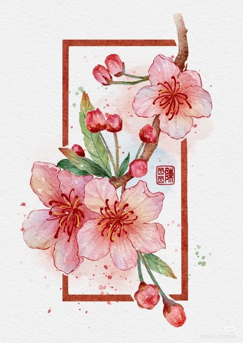 Long Illustration, Gouache Ideas, Cartas Ideas, Flower Quote, Whimsical Art Journal, Chinese Art Painting, Tattoo Collection, Flower Collage, Flower Water