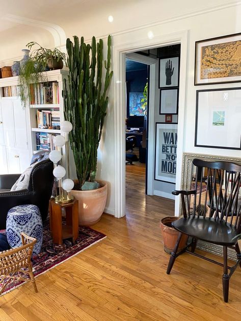 1940s House with Attic Reading Nook | Apartment Therapy Attic Reading Nook, House Sketches, 1940s Home, Office Office, Up House, Home Decor Living Room, Home Decorating Ideas, Aesthetic Home, Eclectic Home