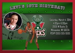 NBA Milwaukee Bucks Birthday Invitation | Kustom Kreations Gif Png, Milwaukee Bucks, Personalized Birthday, Milwaukee, Kids Party, Birthday Invitations, Digital Files, Nba, Gif