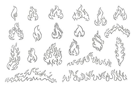 Fire Outline, Destiny Tattoo, Symbol Drawing, Fire Drawing, Fire Icons, Reading Notebook, Flame Tattoos, Outline Illustration, Symbol Tattoos