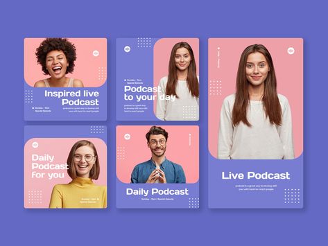 Podcast Social Media, Rollup Design, Podcast Instagram, Social Media Branding Design, Social Templates, Instagram Template Design, Flyer Poster, Social Media Design Inspiration, Graphic Design Layouts