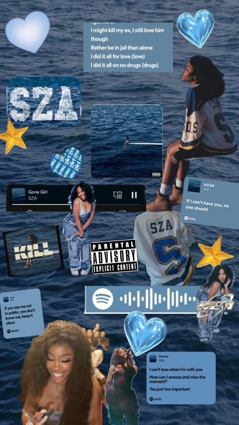 aesthetic sza sos wallpaper 🩵 Sza Sos Wallpaper, Sza Aesthetic Wallpaper Blue, Sza Collage Wallpaper, Sza Songs, Rnb Aesthetic, Sza Sos, Iphone Wallpaper Quotes Inspirational, Sza Singer, Pretty Wallpaper Ipad