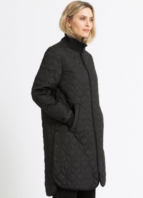 The Padded Quilt Coat by Ilse Jacobsen will be a versatile addition to your outerwear this season. Designed with an ultra-soft padding interior and quilted outer, this A-line mid-length coat has slits at the sides with logo press button closure and a slightly longer back. A ribbed collar at the neck and bottom sleeves, with front pockets and a 2-way zipper complete the elevated design. [size] True to size [/size] [details] Fabric Content: 100% Polyester Vendor Colour Code: BLACK, BEETLE Vendor S Unique Quilt Pattern, Quilt Coat, Ilse Jacobsen, Padded Coat, Quilted Coat, Winter Coats Women, Outerwear Coats, Outdoor Outfit, Quilted Jacket