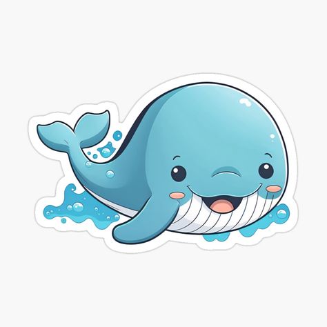 Get my art printed on awesome products. Support me at Redbubble #RBandME: https://www.redbubble.com/i/sticker/Kawaii-cute-baby-whale-sticker-by-Zoiden/142496682.EJUG5?asc=u Whale Cartoon, Whale Sticker, Cartoon Whale, Cute Whale, Baby Whale, Cute Whales, Whale Art, Cute Easy Drawings, Animal Stickers