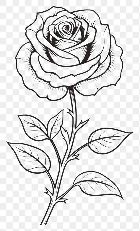 White Roses Aesthetic Drawing, Rose Outline Drawing, Rose Black And White, Png Rose, Brain Tattoo, Rose Outline, Graffiti Text, Rose Tattoos For Women, Rose Sketch