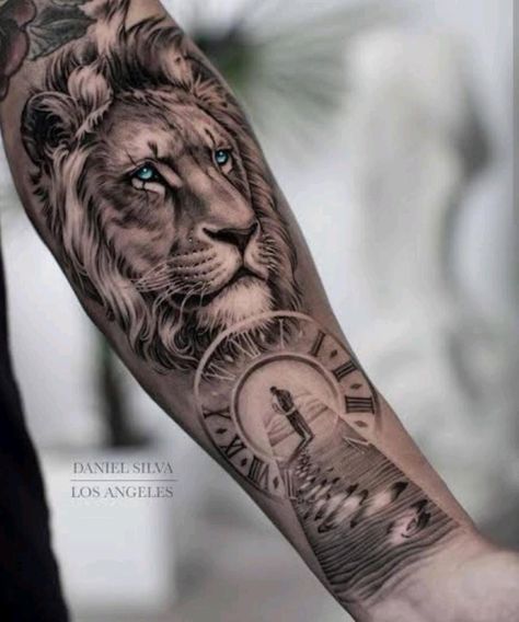 Lion Arm Tattoo, Lion Forearm Tattoos, Lion Tattoo Sleeves, Mens Lion Tattoo, Lion Tattoos, Lion Head Tattoos, Men Tattoos Arm Sleeve, Lion Tattoo Design, Forearm Sleeve Tattoos