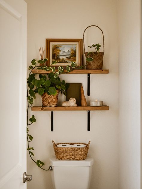 Bathroom Shelf Decor, Shelving Ideas, Bathroom Inspiration Decor, Apartment Decor Inspiration, Apartment Inspiration, Ideas Bathroom, Dream House Decor, Small Decor, Home N Decor