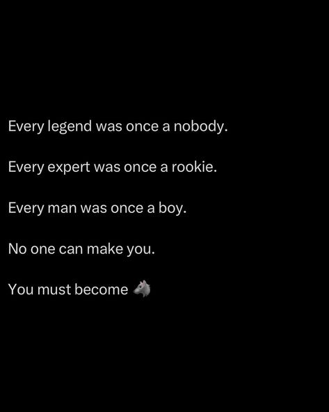 No one can make you. No one will hand you greatness on a silver platter. You must become. It’s on you to rise up, to transform, to forge your own path. You’ve got to claw your way up from the bottom, endure the pain, embrace the struggle. The journey from nobody to legend is paved with sweat, blood, and relentless determination. Stop waiting for a miracle. Stop looking for shortcuts. Become the man you’re meant to be ☝️ @stoicseduction #success #stoic #greatness #money Bloodline Quotes, Waiting For A Miracle, Stop Waiting, Really Good Quotes, Personal Quotes, A Miracle, Reminder Quotes, Every Man, Raising Kids