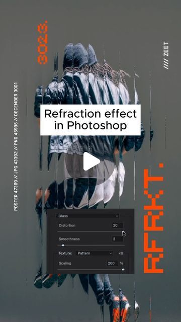 Photo Effects Photoshop, Photoshop Editing Photo Effects, Glass Effect Illustrator, Glass Effect Photoshop, Glass Refraction, Glass Photoshop, Creative Photo Editing, Photoshop Tutorial Graphics, Edit Inspiration