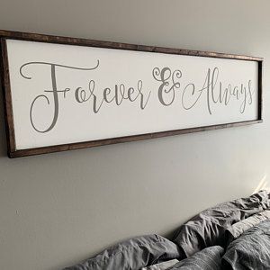 Farmhouse Quotes, Cricut Signs, Farmhouse Bedrooms, Farmhouse Decorating, Over The Bed, Bedroom Signs, Wood Frame Sign, Master Bedrooms, Family Wall