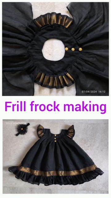 Frill Frock, Frock For Baby Girl, Frocks For Babies, Easy Dress Sewing Patterns, Baby Clothes Patterns Sewing, Dress Sewing Tutorials, Kids Blouse Designs, Baby Frock Pattern