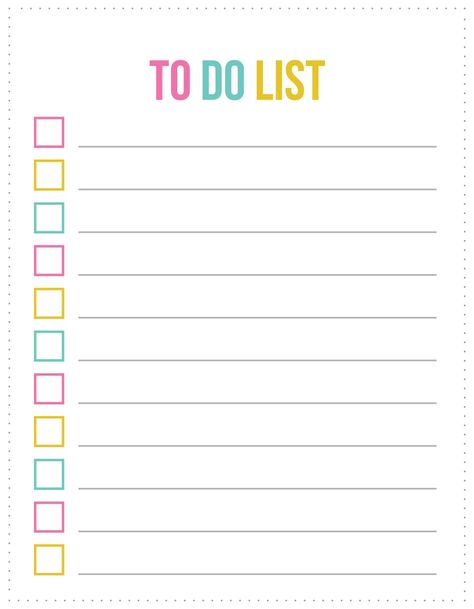 Cute Printable to Do List Template Printable Todo List Templates, To Do Checklist Template, Weekly Planner To Do List, To Do List Ipad Template, To Do List Ideas School, Things To Do List Printable Free, Blank To Do List Free Printable, Blank List Printable Free, Cute To Do List Template Free Printable