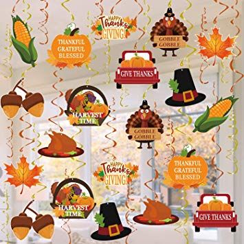 Fall Thanksgiving Decorations - Tifeson 34 Pcs Fall Thanksgiving Hanging Swirls Ceiling Decor - Fall Maple Acorns Pumpkin Turkey Autumn Hanging Ceiling Decoration #thanksgiving #decorations #holiday #gift #gifts #holidays Hang From Ceiling Decor, Ceiling Streamers, Pumpkin Turkey, Thanksgiving Celebration, Hanging Ceiling, Welcome Fall, Decor Fall, Ceiling Decor, Outdoor Party