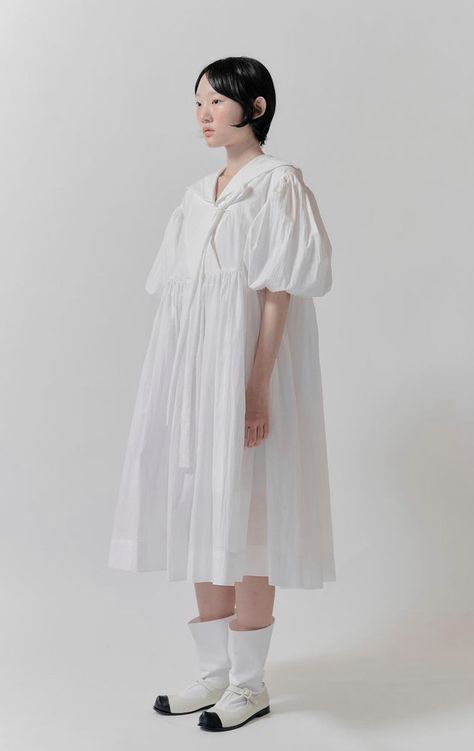 Minju Kim, Oversize Dress, Kim Dress, Lesbian Fashion, Fashion Drawings, White Lily, Oversized Dress, Mori Girl, Tomboy Fashion