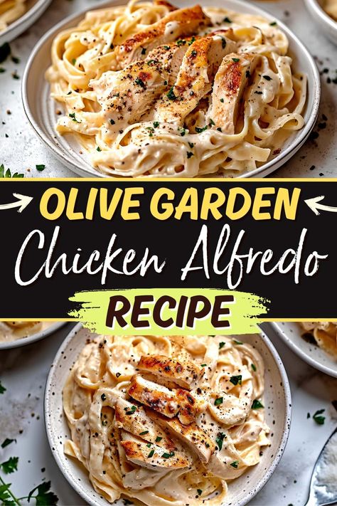 Try this creamy, stunning, and scrumptious copycat Olive Garden Chicken Alfredo the next time you need a quick and easy dinner to impress. Olive Garden Chicken Alfredo Recipe Copycat, Copycat Restaurant Recipes Olive Garden Chicken Alfredo Sauce, Copycat Olive Garden Alfredo Dipping Sauce, Olive Gardens Chicken Alfredo, Olive Garden Chicken Alfredo Recipe Crockpot, Oliver Garden Alfredo, Copycat Chicken Alfredo Olive Garden, Chicken Piccata Olive Garden Copycat Recipe, Chicken Broccoli Alfredo Olive Garden