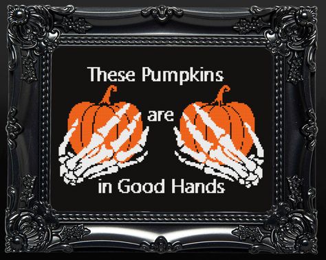 Goth Cross Stitch, Spooky Cross Stitch, Goth Cross, Cross Stitch Modern, Funny Cross Stitch, Easy Halloween Decorations, Funny Cross Stitch Patterns, Cross Stitch Collection, Horror Lovers