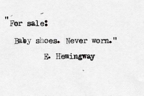 Ernest Hemingway once made a bet that he could write a six worded story that could make you cry. He wrote this... 6 Word Stories, Six Word Story, Typewriter Series, Six Words, Flash Fiction, F Scott Fitzgerald, Cs Lewis, Ernest Hemingway, Oscar Wilde