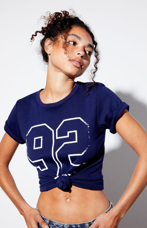 PS / LA 92 Skimmer T-Shirt | PacSun Aaliyah Style, Top Graphic Tees, Comfy Tees, Pacsun, Model Measurements, Crew Neckline, Graphic Tees, Cute Outfits, Short Sleeves