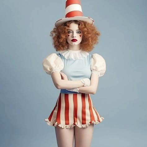 Met Gala Costume Ideas, Pantomime Aesthetic, Halloween Circus Theme Costume Ideas, Modern Clown Outfit, Jesters Outfit, Vintage Clown Costume Diy, Circus Clown Costume Women, Jester Outfit Ideas, Jester Costume Female