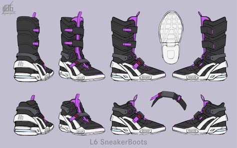 lotz on X Boots Design Drawing, Outfit Design Reference, Shoes Back View, Cyberpunk Shoes, Shoe Design Ideas, Shoe Reference, Shoes Reference, Futuristic Shoes, Výtvarné Reference