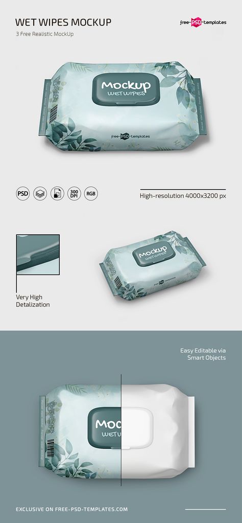 Wet Wipes Packaging, Psd Template Free, Wet Wipes, Packaging Mockup, Wet Wipe, Baby Wipes, Free Mockup, Graphic Design Posters, Free Psd